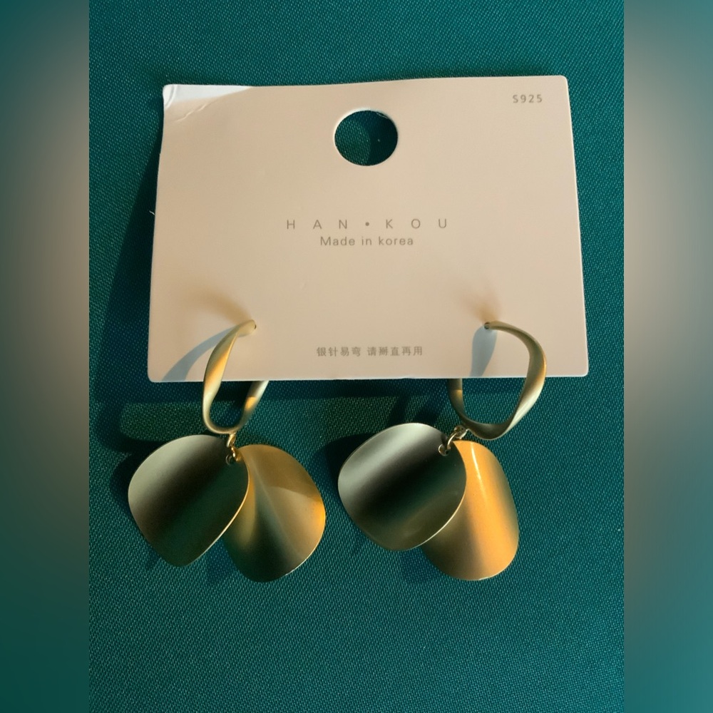 Pollens Matte Gold Coins Faux Hoop Earrings, NWT